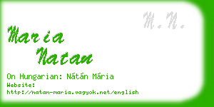 maria natan business card