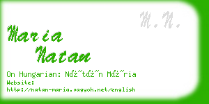 maria natan business card